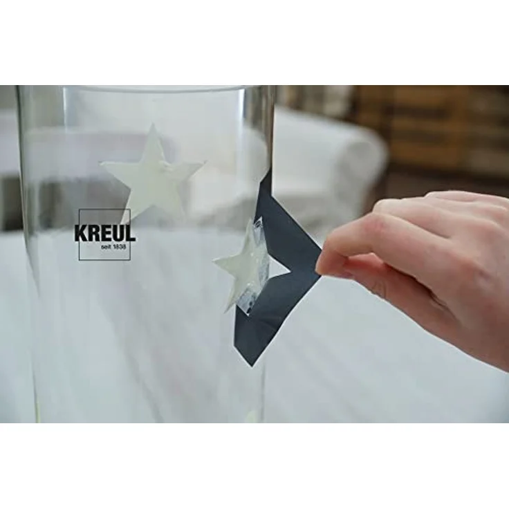 KREUL 74347 Acryl Leuchtfarbe 150 ml, Nachtleuchtfarbe auf Wasserbasis für Holz, Papier, Styropor und mehr, Gelb – Bild 4