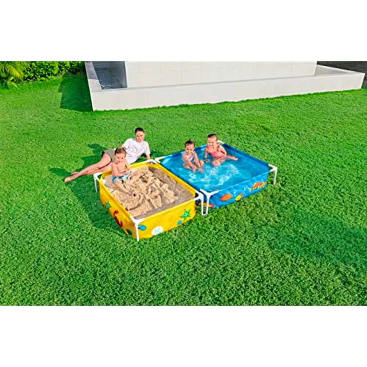 Bestway My First Frame Pool and Sandpit, 2-in-1 Kombinationsset mit DuraPlus-Folie, 2,13 m x 1,22 m, für Kinder ab 2 Jahren – Bild 9