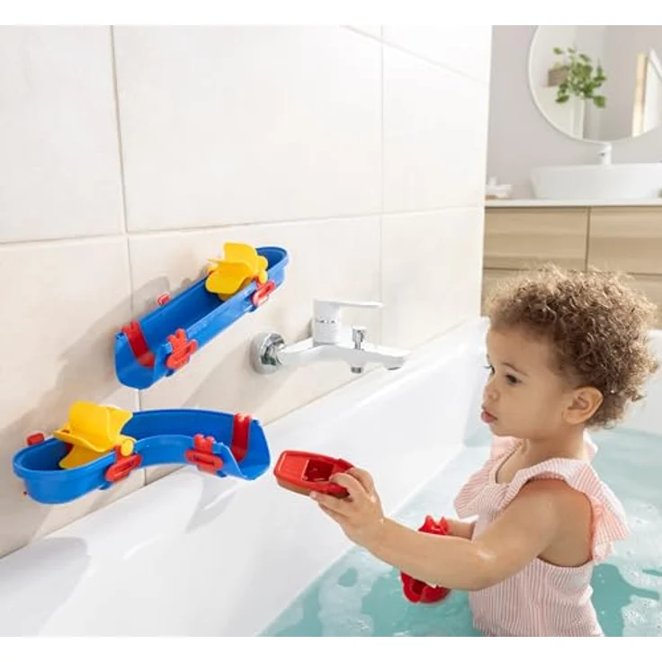 AquaPlay Sploshy Cascade Badewannenspielzeug - Wasserspielzeug für Kinder ab 1,5 Jahre - Spielzeug-Wasserbahn mit Rutsche & Boot inkl. Saugnäpfe, hergestellt in Deutschland – Bild 4