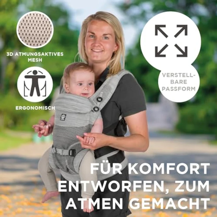 Dooky Babytrage Dooky Carrier Terra Nova, ergonomische Bauchtrage für Baby & Kind mit verstellbarem Sitz und drei Tragepositionen – Bild 3