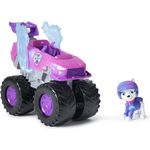 PAW PATROL: Rescue Wheels Roxi Monster Truck mit Verwandlung und Sammel-Actionfigur, blau