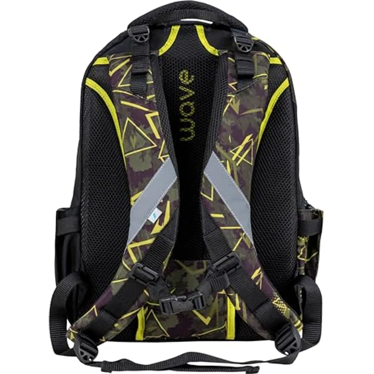 Wave Prime Schulrucksack, Schulrucksack mit 30 L Volumen, Laptopfach bis 15,4", wasserabweisendes Polyester, schwarz – Bild 3