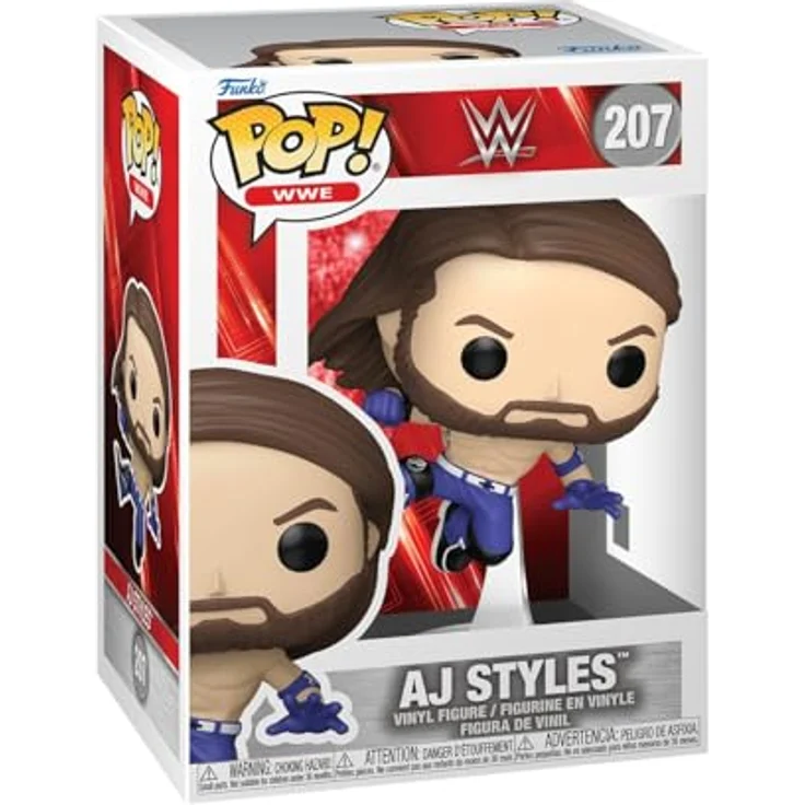 Funko Pop! WWE - AJ Styles #207, Sammelfigur ca. 11,7 cm, detailreiche Pose – Bild 1