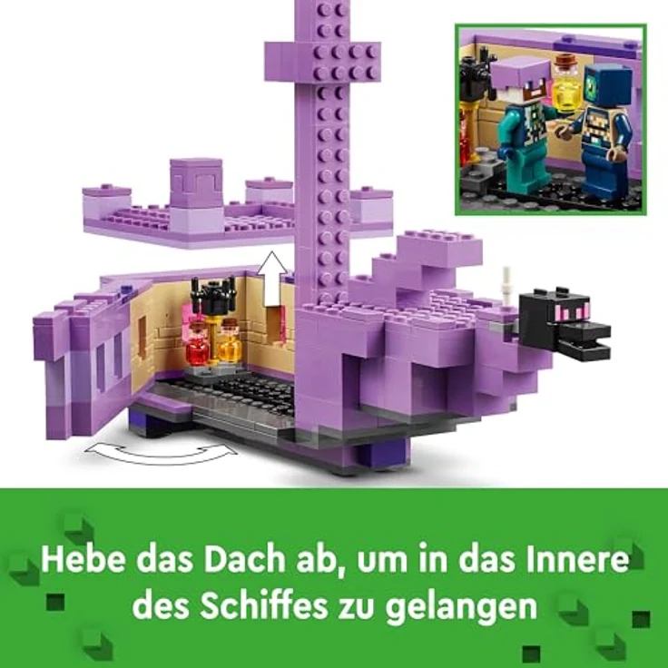 LEGO® Konstruktionsspielsteine Der Enderdrache und das Endschiff (21264), LEGO Minecraft, (657 St), Made in Europe – Bild 6
