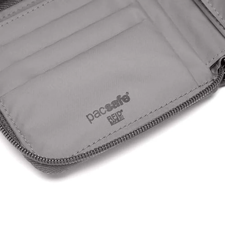 Pacsafe RFIDsafe Zip Around Wallet, Geldbörse mit RFID-Blocker Schutz, steinfarben (taupe) – Bild 9