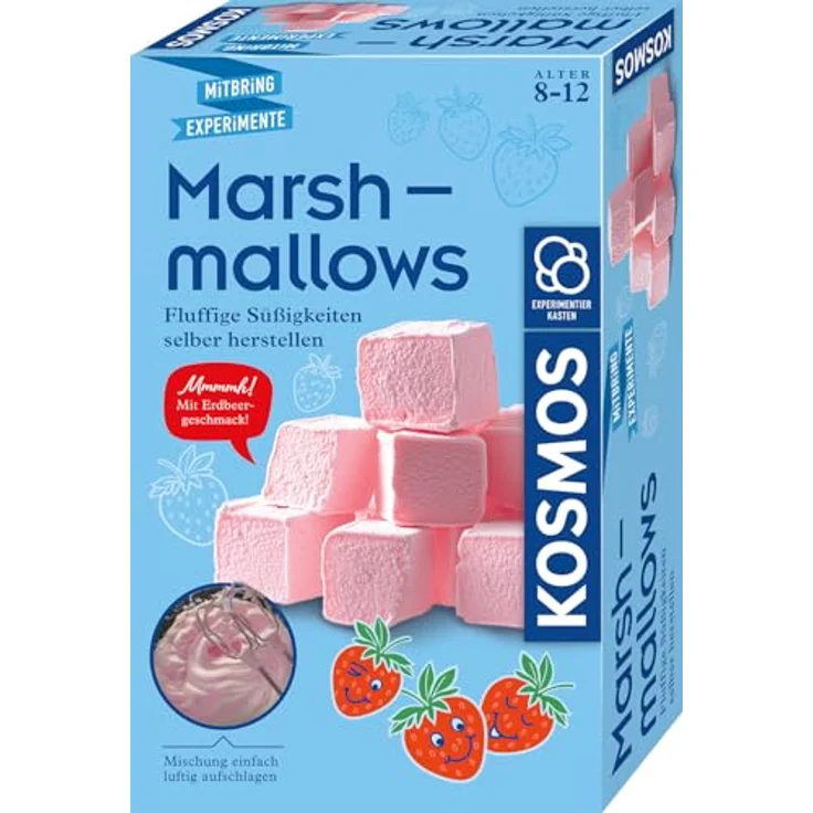 Kosmos 658304 Marshmallows selber Machen, Experimentierset mit Erdbeergeschmack, vegan, für Kinder ab 8 Jahre – Bild 1