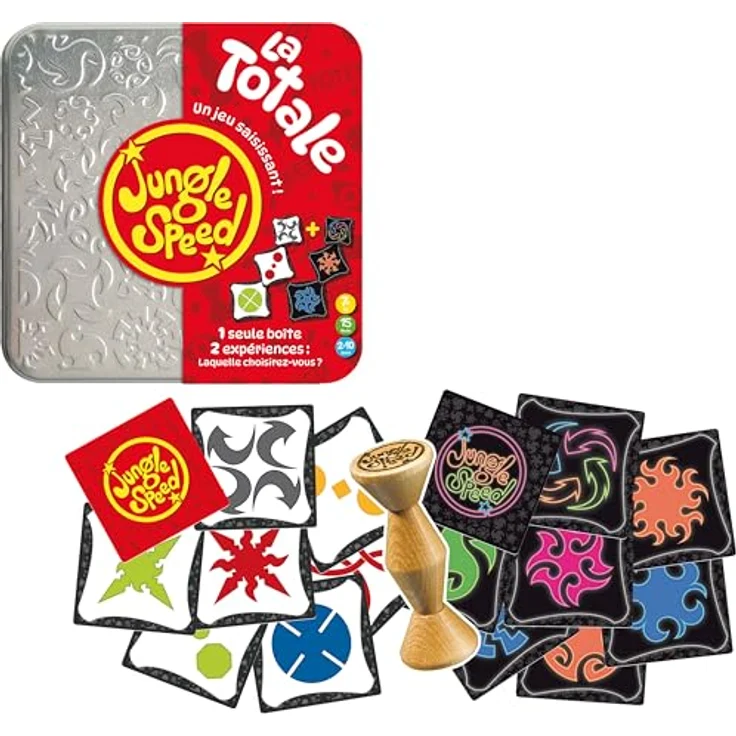 Asmodee Jungle Speed La Totale, Kartenspiel für 2-10 Spieler, inkl. 2 Kartenpaketen, in exklusiver Metallbox, Version Française, ab 7 Jahren, 15 Min Spieldauer – Bild 5