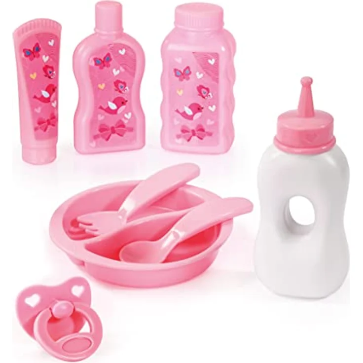 Bayer Xeo Puppenwagen, grau-rosa mit praktischen Zubehörteilen für Kinder ab 3 Jahren – Bild 4