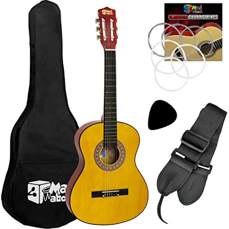 Mad About CLG1-14-PACK Set Klassische Spanische Gitarre, 1/4 Größe, für Kinder - jetzt mit kostenlosem Unterricht für 6 Monate