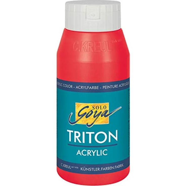 KREUL Solo Goya Triton Acrylfarbe kirschrot, 750 ml, schnell matt trocknend, Wasserbasis, gut deckend, Studioqualität, vielseitig einsetzbar – Bild 1