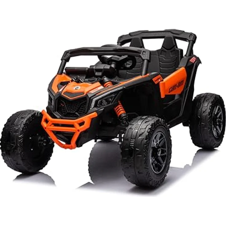 ES-TOYS Can Am Maverick UTV, Kinderfahrzeug Elektroauto mit 2x200W Motoren, Orange, integriertem MP3-Player und Fernbedienung – Bild 8