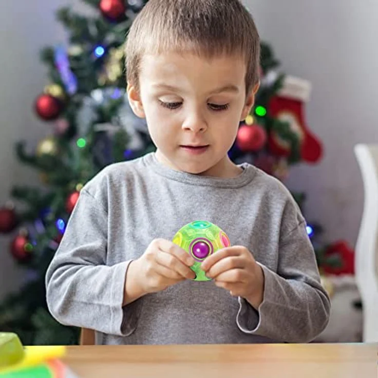 Vdealen Regenbogenball, Magischer Puzzleball aus umweltfreundlichem ABS-Material, 7 cm Durchmesser, stressabbauendes Geschicklichkeitsspiel für Kinder, Teens & Erwachsene – Bild 5