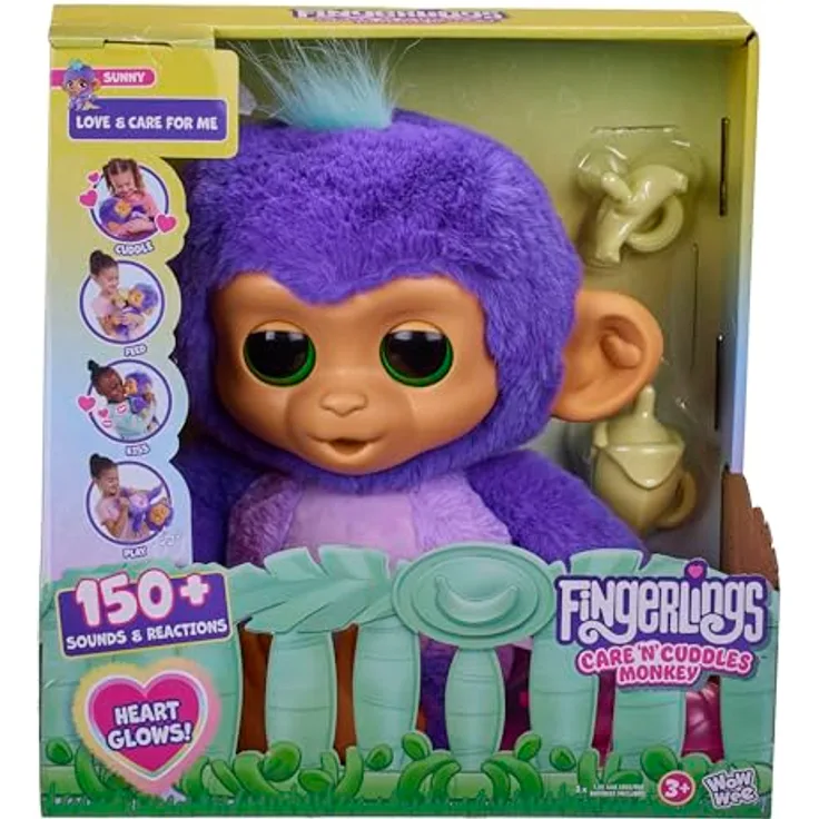 Fingerlings Pflege und Kuscheln, Interaktives Kuscheltier mit Sound und Bewegungsfunktionen