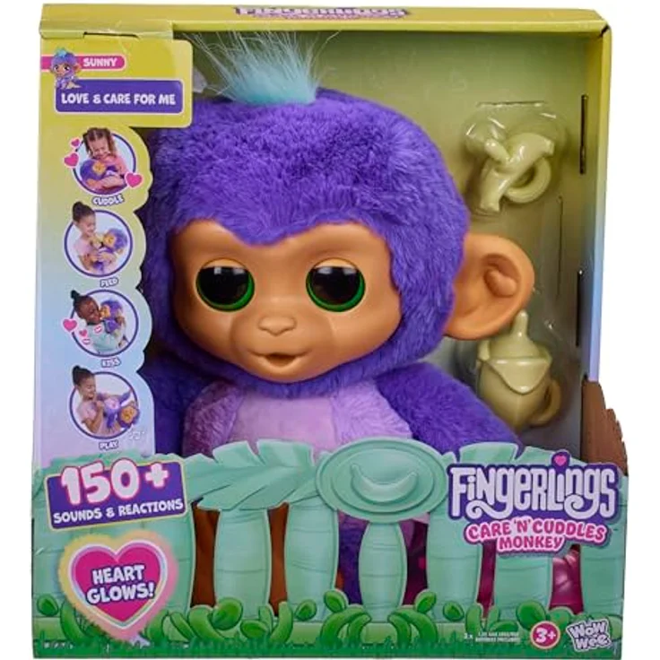 Fingerlings Pflege und Kuscheln, Interaktives Kuscheltier mit Sound und Bewegungsfunktionen – Bild 1