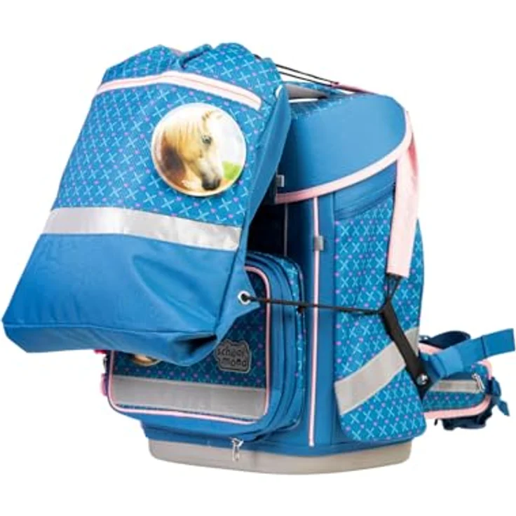 SCHOOL-MOOD® Champion Maxx Pro Mila Pferd, 7-tlg. Schulranzen Set mit ergonomischem Rückenpolster, Wasser- und Schmutzabweisend, 21 Liter Volumen – Bild 8