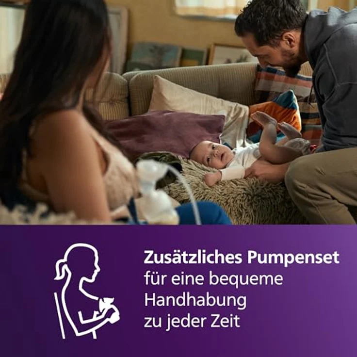 Philips AVENT Doppelmilchpumpen-Kit SCF335/12, 9-teilig mit Natural Motion Technologie, einfache Reinigung, transparent – Bild 2