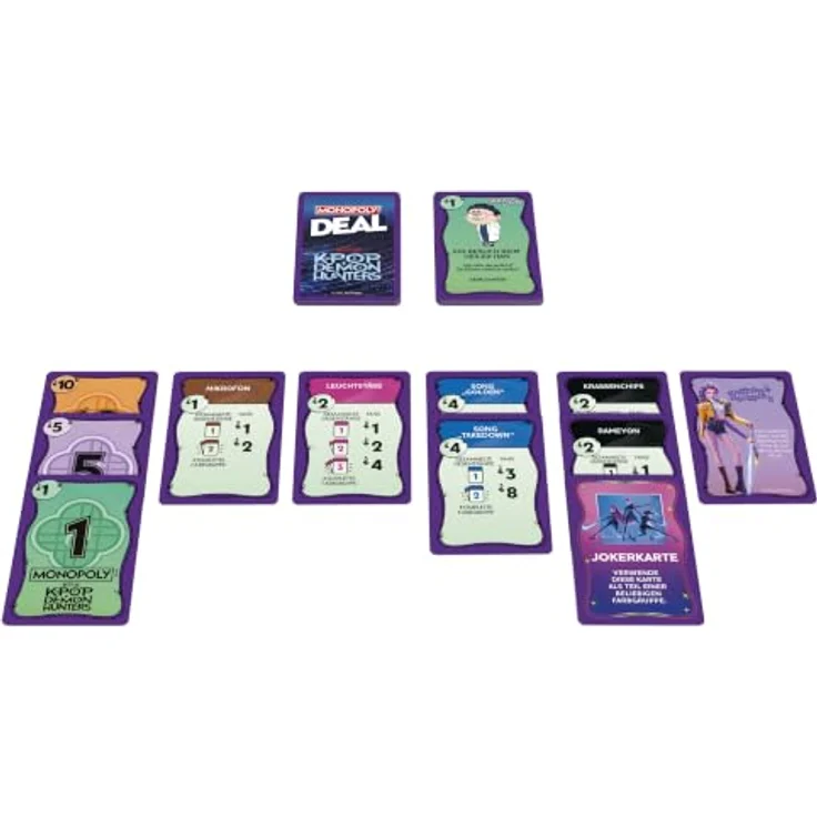 Monopoly KPop Demon Hunters Kartenspiel, für 2-5 Spieler, 15 Min. Spielzeit, ab 8 Jahren - Deutsche Version – Bild 3