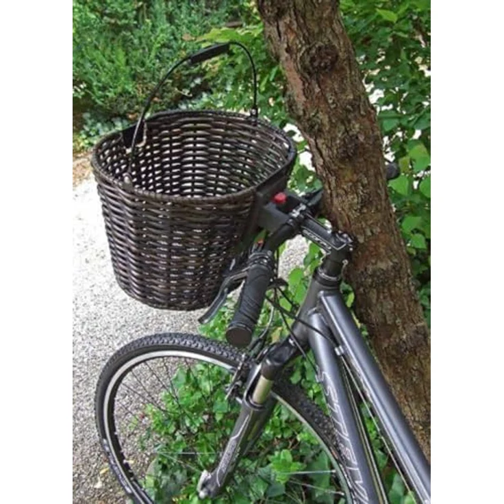 Rixen & Kaul KLICKfix Structura oval Korb schwarz-braun Fahrradkorb – Bild 2