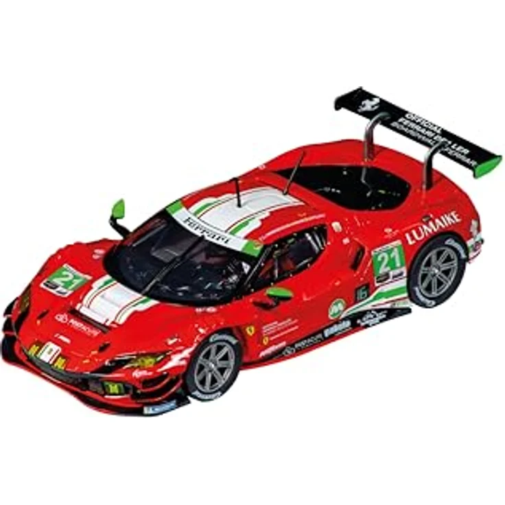 Carrera Digital 132 20032001 Autorennbahn, Ferrari 296 GT3 'AF Corse', detailgetreue Nachbildung mit funktionierenden Lichtern, 1:32 Maßstab – Bild 1