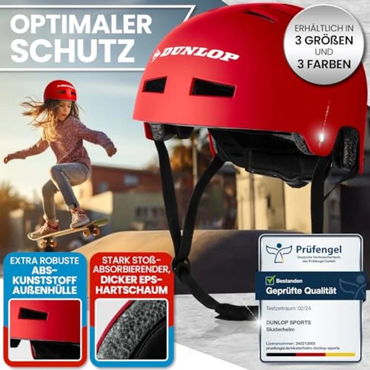 Dunlop Sports Fahrradhelm Urban Cool Pro - Test Sehr Gut - Leichter robuster Allrounder Helm, 14 Fach belüftet, Schnellverschluss, Auto Kopfanpassung (Rot, L (58-61cm)) – Bild 2