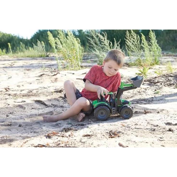 Lena WORXX Traktor Deutz-Fahr Agrotron 7250 TTV, Spielzeugfahrzeug mit Anhänger, verstellbarer Traktorschaufel und verriegelbarer Kippmulde, 74 cm, für Kinder ab 3 Jahren – Bild 5
