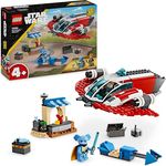 LEGO Star Wars: Young Jedi Adventures Der Crimson Firehawk, Starterset für Kinder mit baubarem Raumschiff-Spielzeug, Speeder Bike und 3 Figuren, Geschenk für Jungs und Mädchen ab 4 Jahren 75384