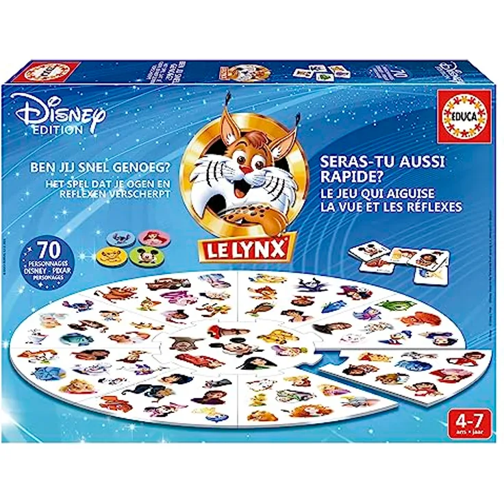 Educa Borrás SA 19748 Lernspiele, Schwarz - Lynx-Spiel mit Disney- und Pixar-Figuren, ab 4 Jahren