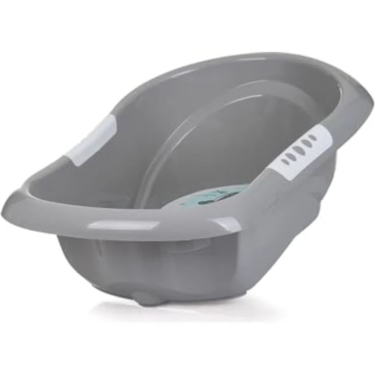 Chipolino Badewannenständer Noemi faltbar Ablauf Ablagefächer grau, Babybadewanne mit integriertem Seifenhalter – Bild 4