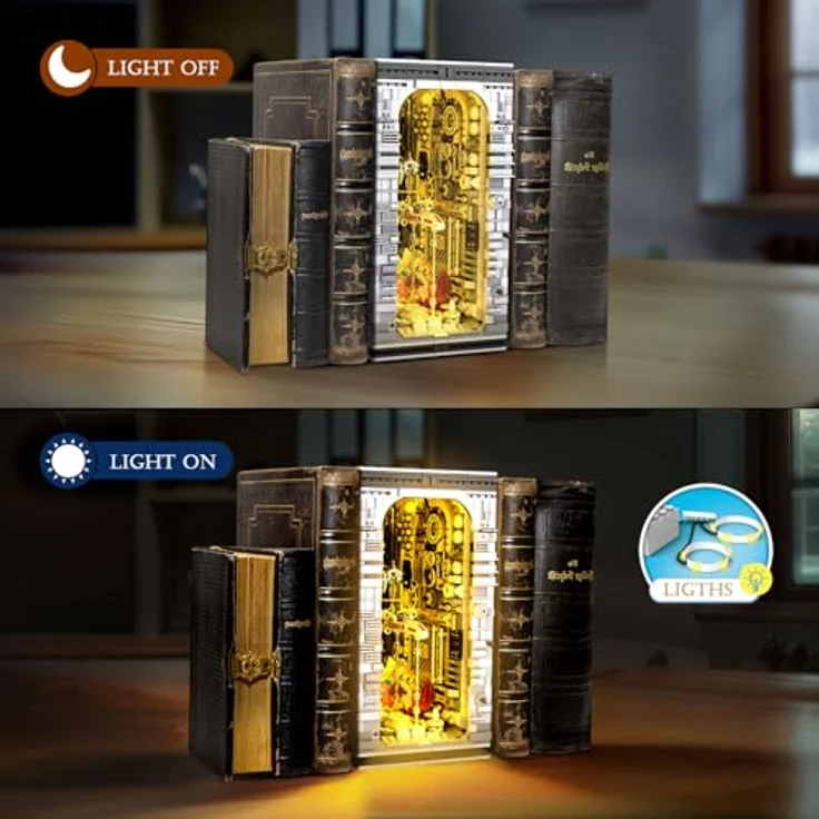 Reobrix Star Planet Book Nook Bausatz 66030, 2879-teilig mit Licht und detailliertem Design, Bücherregal Heimdekor für ab 14 Jahren und Erwachsene – Bild 3