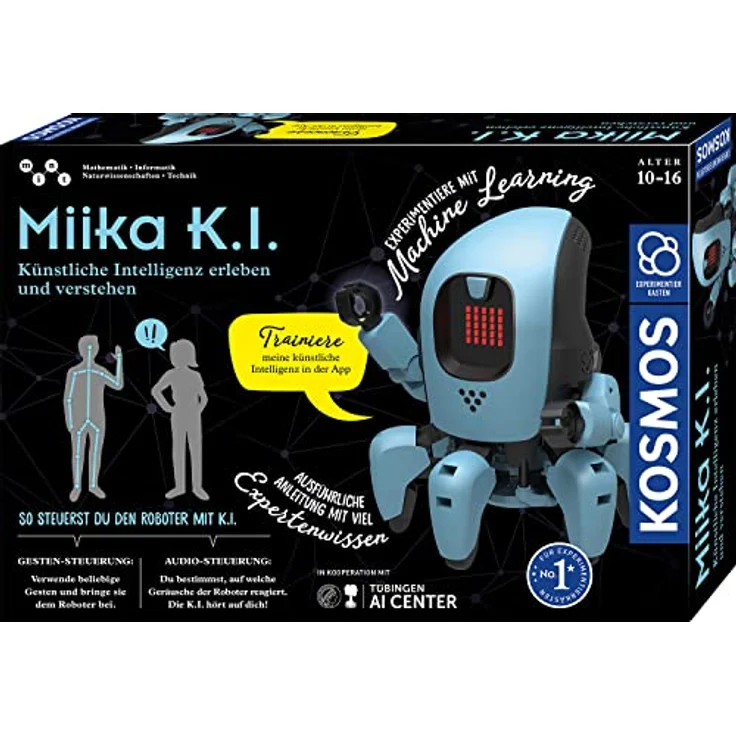 KOSMOS Miika K.I. Roboter, Künstliche Intelligenz erleben und steuern per Gesten und Stimme, Experimentierkasten für Kinder ab 10 Jahre, ausgezeichnet mit Toy Award 2023 – Bild 1