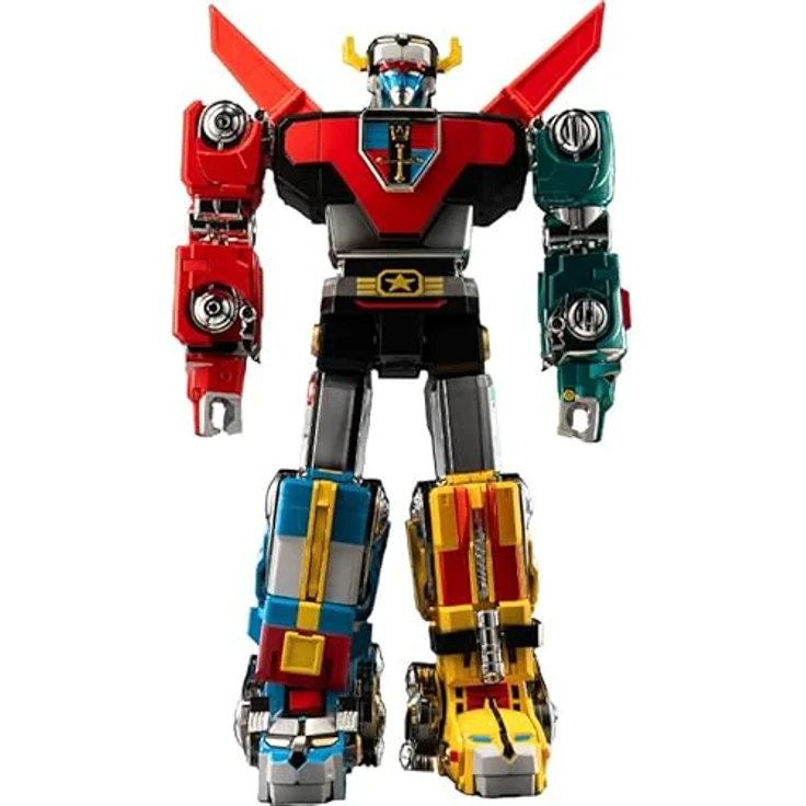 threezero Voltron - Universumverteidiger Retro-Spielzeug-Actionfigur, 27 cm, galvanisierte Metallteile, inklusive exklusive Metallaufkleber und Waffen