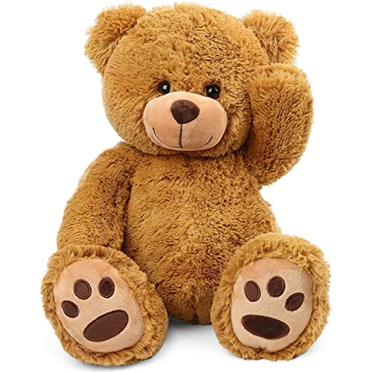 LotFancy Teddybär 50cm, Kuscheltier aus Plüsch mit hochwertigen Materialien, Braun, ideales Geschenk für Kinder und Freundinnen, Geburtstag, Valentinstag – Bild 1