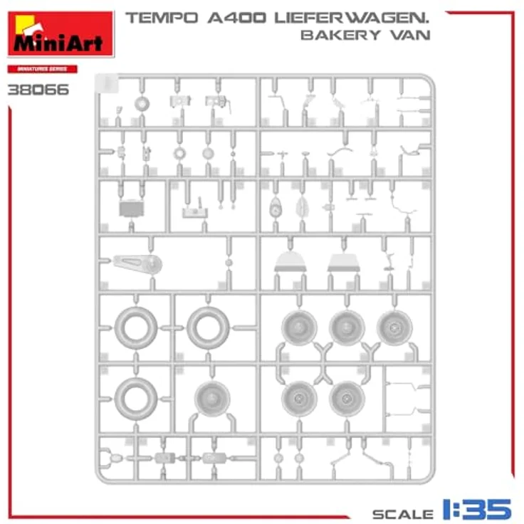 Other 1:35 Tempo A400 Lieferwagen, Modellfahrzeug mit Backwaren und variablen Decals – Bild 11