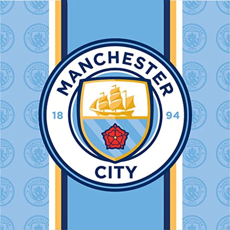 BERONAGE Manchester City Kinder Kapuzen Bade-Poncho Logo Blau 60 x 120 cm 100% Baumwolle Veloursqualität Fußball Etihad Stadium Football Citizens – Bild 4