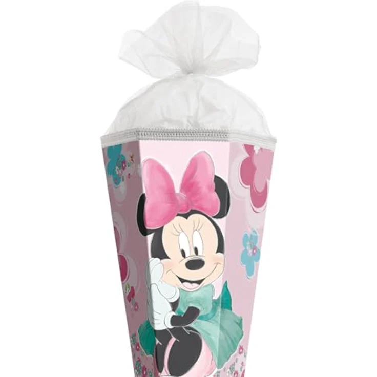 ROTH Schultüte groß Disney Minnie Mouse 85 cm, 6-eckig mit Tüllverschluss, ROT(H)-Spitze - Zuckertüte für den Schulanfang – Bild 2