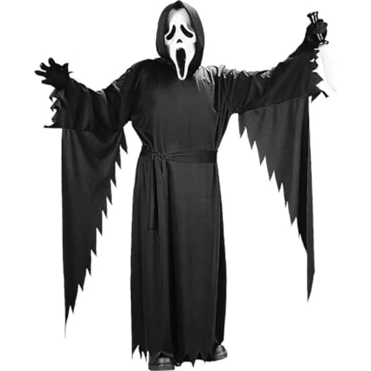 Fun World Scream® Ghostface® Junior Kostüm Größe 14/16 Jahre (156-174 cm) - Teen Scream 4 Geisterkostüm, Einheitsgröße, ideal für Halloween-Motto-Partys – Bild 1