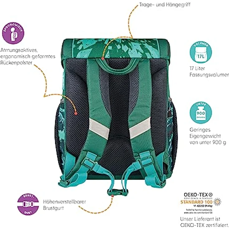 Herlitz Schulranzenset Loop Plus Green Rex – Bild 3