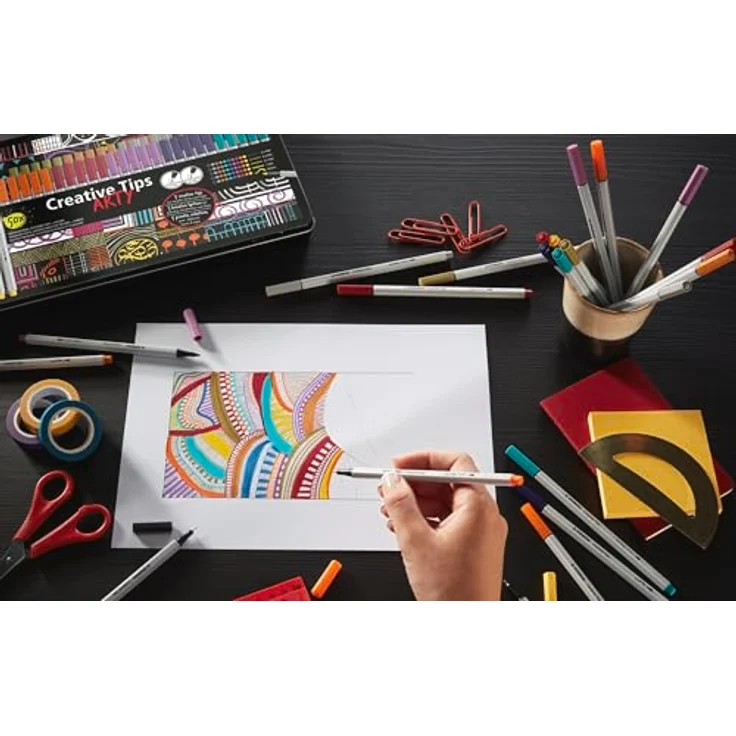 STABILO Filzstift STABILO Creative Tips ARTY Multiliner-Set - PASTEL - 30er Metalletui – Bild 7
