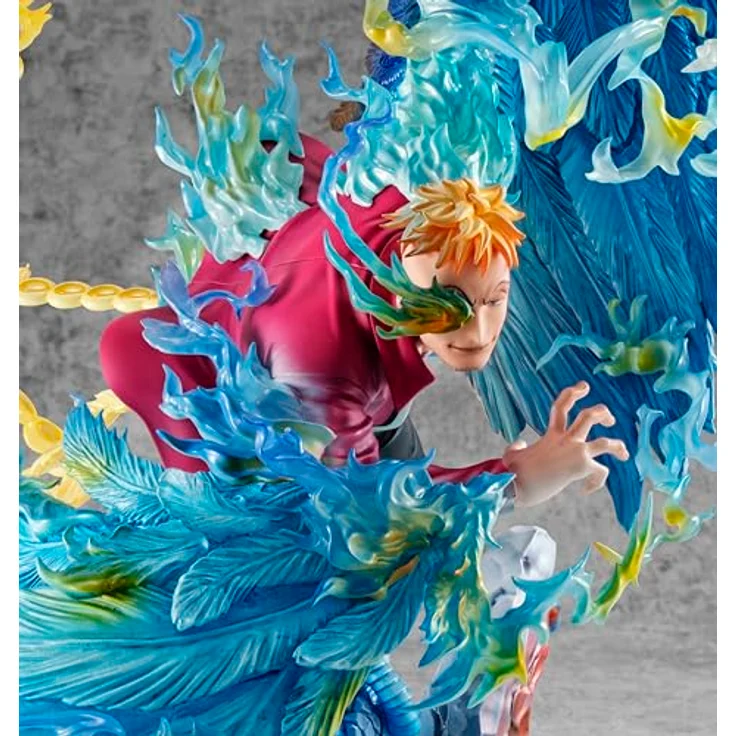 Megahouse One Piece P.O.P MAS Maximum PVC Statue Marco the Phoenix, 32 cm, detailreiche Figur für Sammler, präsentiert in Fensterbox – Bild 3
