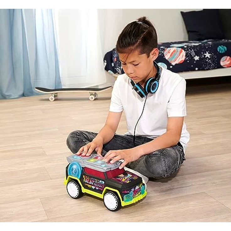 Dickie Toys - Beat Hero Spielzeugauto mit DJ-Pult und 22 Sounds, Auto mit Hip-Hop, Pop und Elektronik Beats,Musikauto mit LED Lichtshow, 3 Spiel-Modi – Bild 5