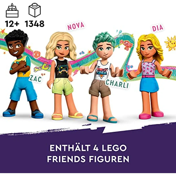 LEGO 41737 Friends Strand-Erlebnispark, Kirmes-Set mit Technic-Elementen, Delfin, Schildkröte & Seepferdchen Karussell, fortgeschrittenes, technisches BAU-Spielzeug für Kinder ab 12 Jahren & Teenager – Bild 3