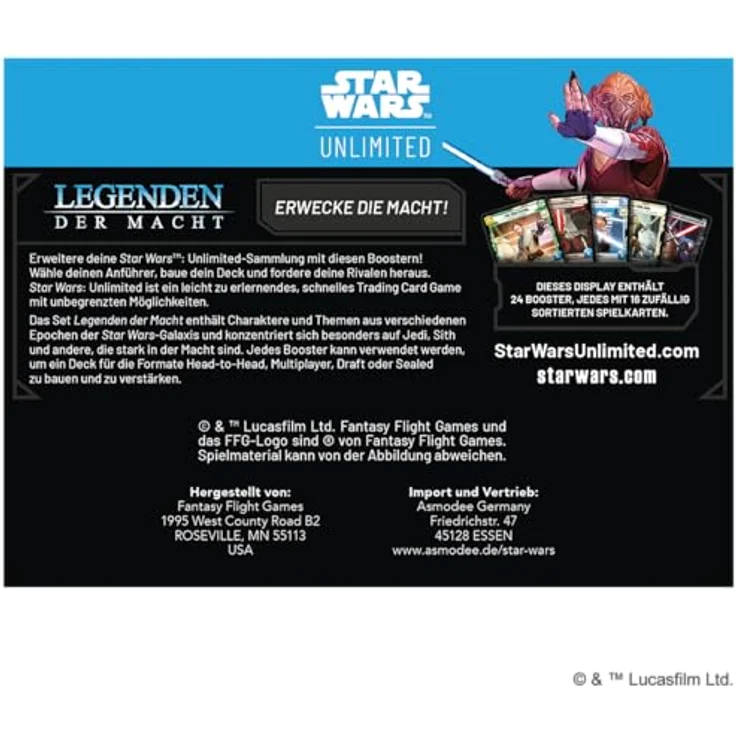 Asmodee - FFG - Star Wars: Unlimited - Legenden der Macht, Booster Display mit 24 Booster Packs, TCG für 2+ Spieler, Deutsch, Alter 12+, 20 Minuten Spielzeit – Bild 3
