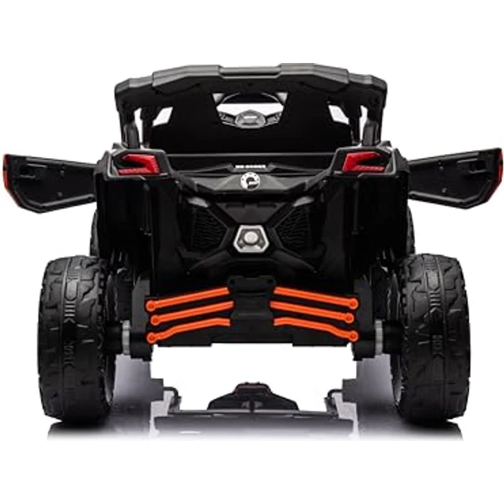 ES-TOYS Can Am Maverick UTV, Kinderfahrzeug Elektroauto mit 2x200W Motoren, Orange, integriertem MP3-Player und Fernbedienung – Bild 6