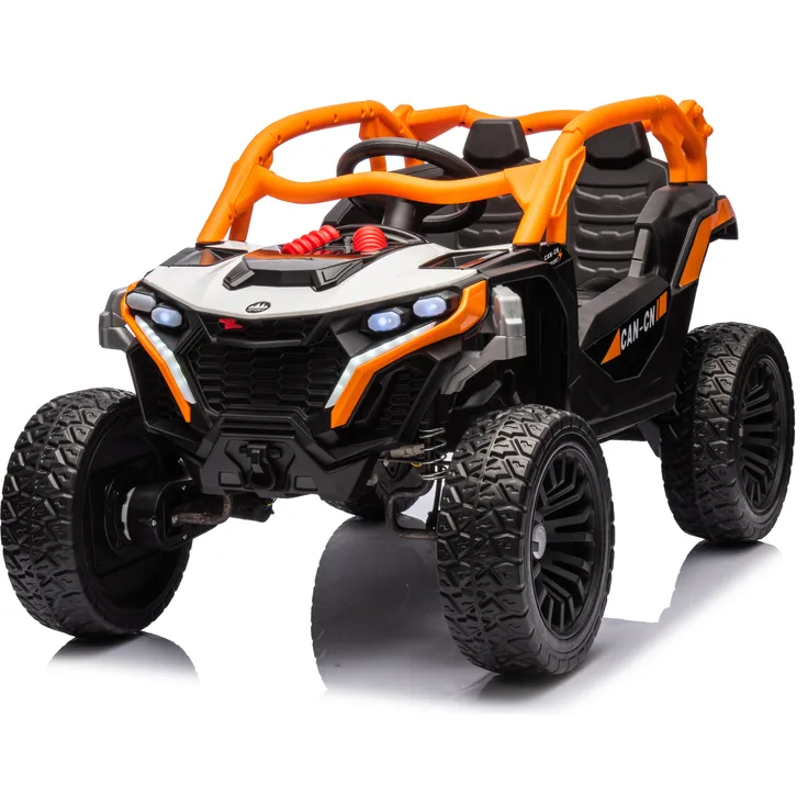 BoGi Elektro-Kinderbuggy BJDL5188, 12V 2x38W mit Schaukelfunktion, Musik-Panel und LED, gelb