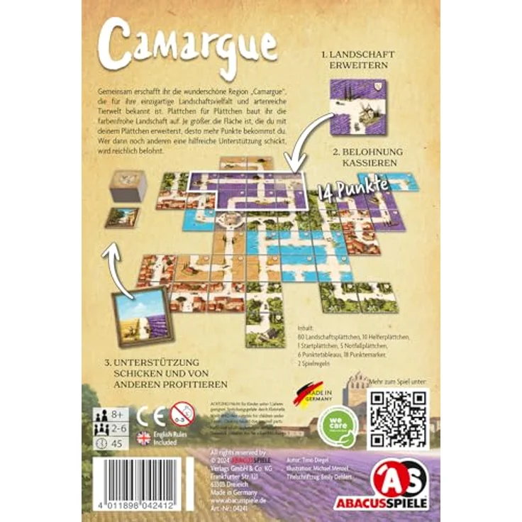 ABACUSSPIELE 04241- Camargue, Familienspiel, Legespiel, Blau, wunderschöne Illustrationen von Michael Menzel – Bild 2