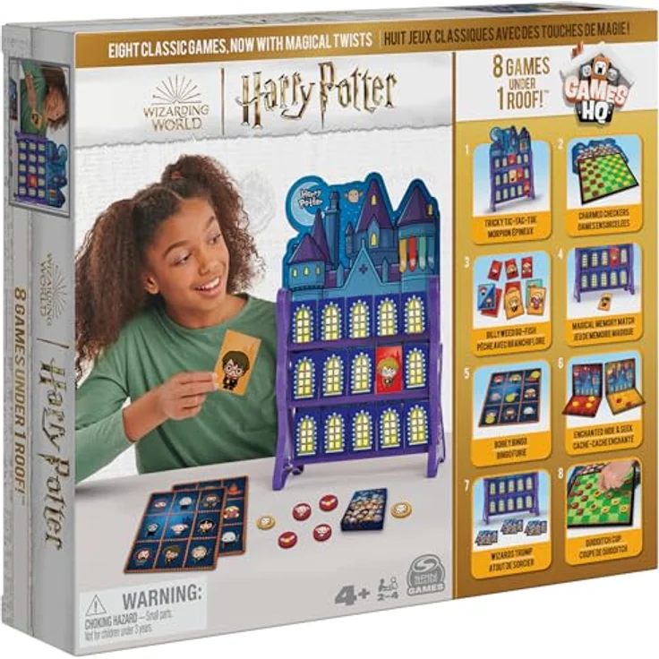 Spin Master Harry Potter Hogwarts Spielesammlung, 8 Brettspiele für 2-4 Spieler mit magischen Motiven und Klassikern – Bild 2