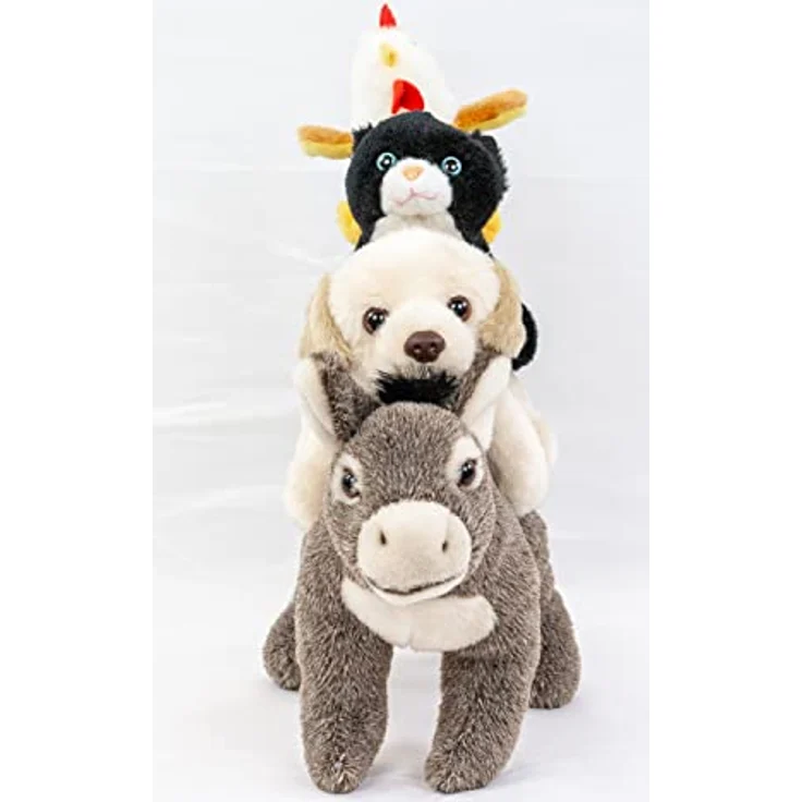 Teddys Rothenburg Kuscheltier Bremer Stadtmusikanten Esel, Hund, Katze, Hahn, 28 cm, mehrfarbig, kuschelweicher Plüsch – Bild 3