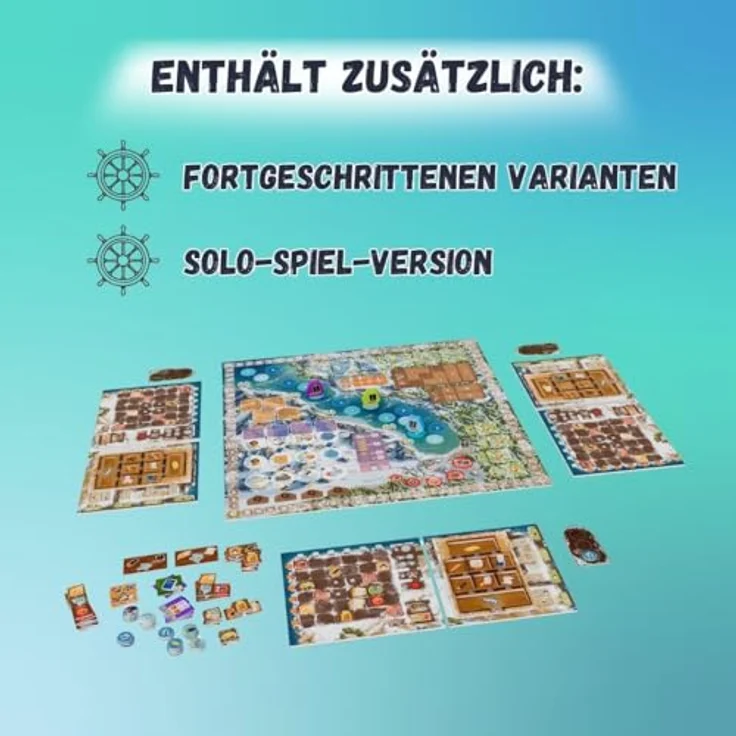 HUCH! SALTFJORD, Strategisches Brettspiel mit innovativem Würfelmechanismus, für 1–4 Spieler ab 14 Jahren, Fischerdorf-Abenteuer – Bild 5