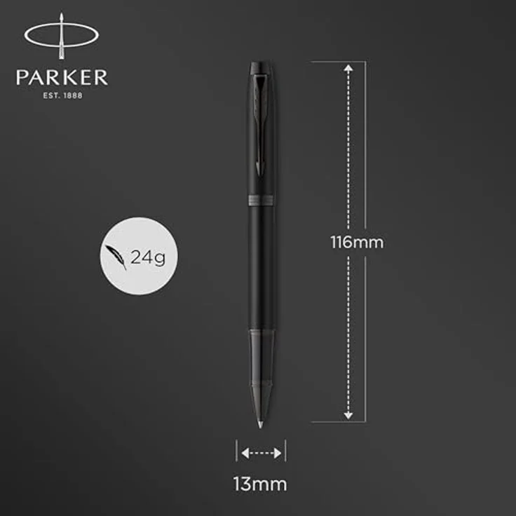 Parker Rollerball IM, Schreibstift mit Edelstahlfeder, schwarz matt – Bild 3