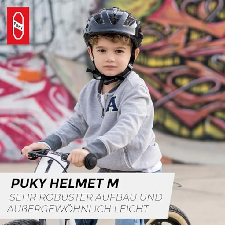 PUKY Helmet S Schwarz | Kinder Fahrradhelm 48-55 cm | Leichtgewicht 220g | Maximaler Schutz & Belüftung | 360° Sichtbarkeit durch Licht-Modul | Ideal für Sicherheit und Komfort auf dem Fahrrad – Bild 5